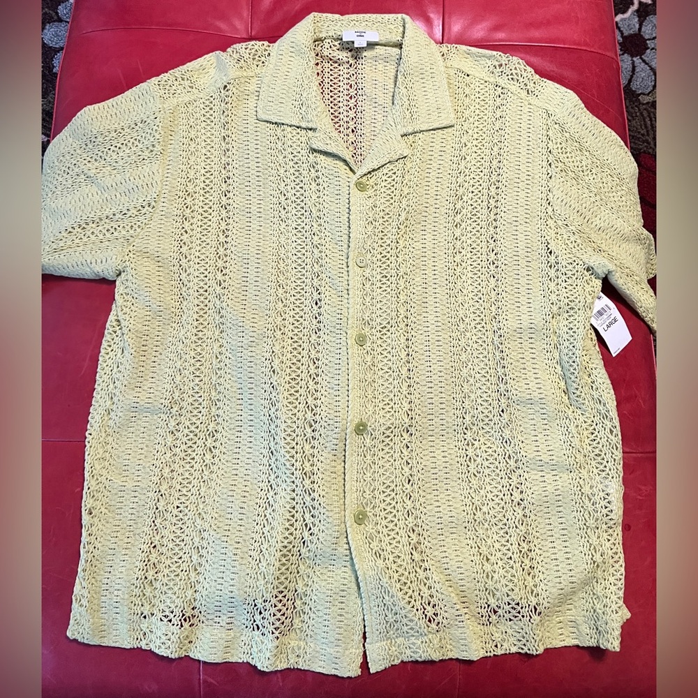 Men's Mode of One Light Green Knit Shirt size L